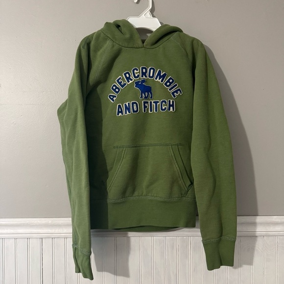 Abercrombie & Fitch Tops - Abercrombie & Fitch Hoodie Spell Out Moose Pullover Hoodie Y2K Green Women Large